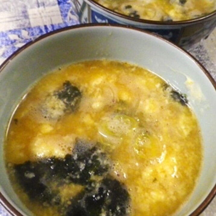 大和芋卵海苔の味噌汁